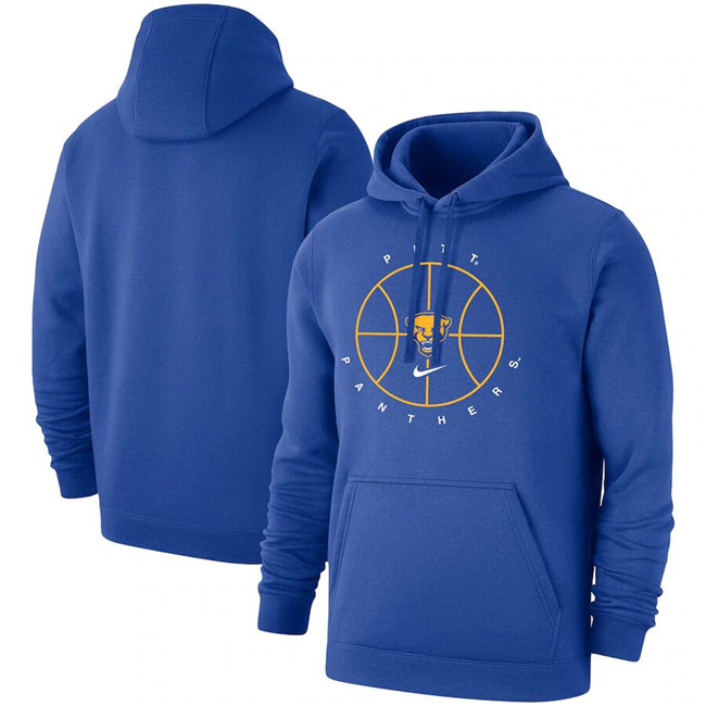 Men's Blue Pitt Panthers Basketball Icon Club Fleece Pullover Hoodie